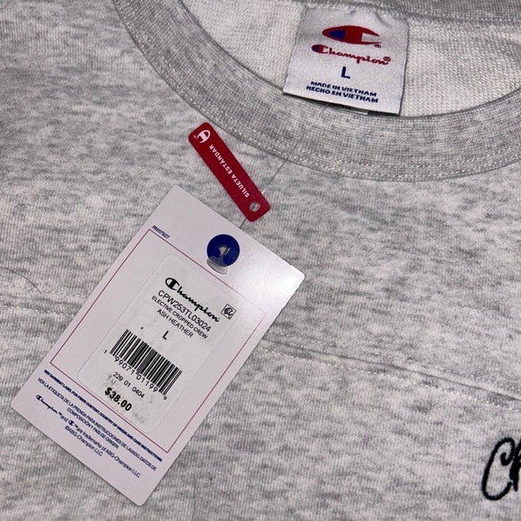 NWT LIMITED ED Champion Women's Elective Cropped Crewneck Sweatshirt Ash Heather - Picture 6 of 8